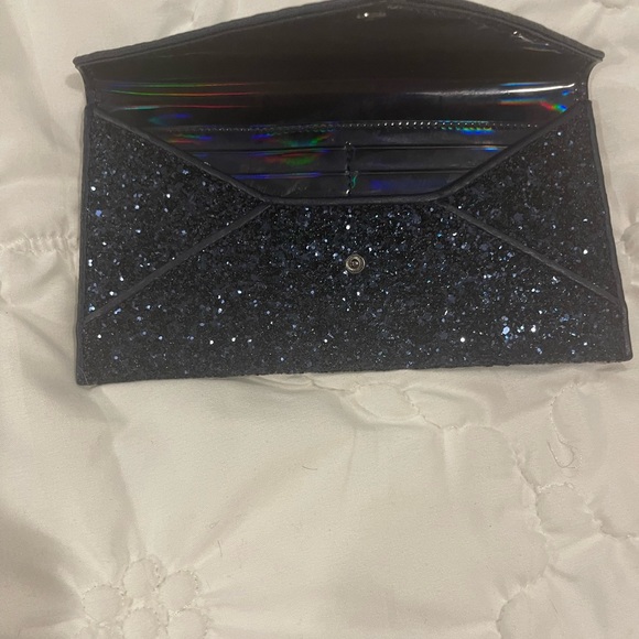 NWT Tory Burch Navy Glitter Envelope Pouch - Picture 3 of 7